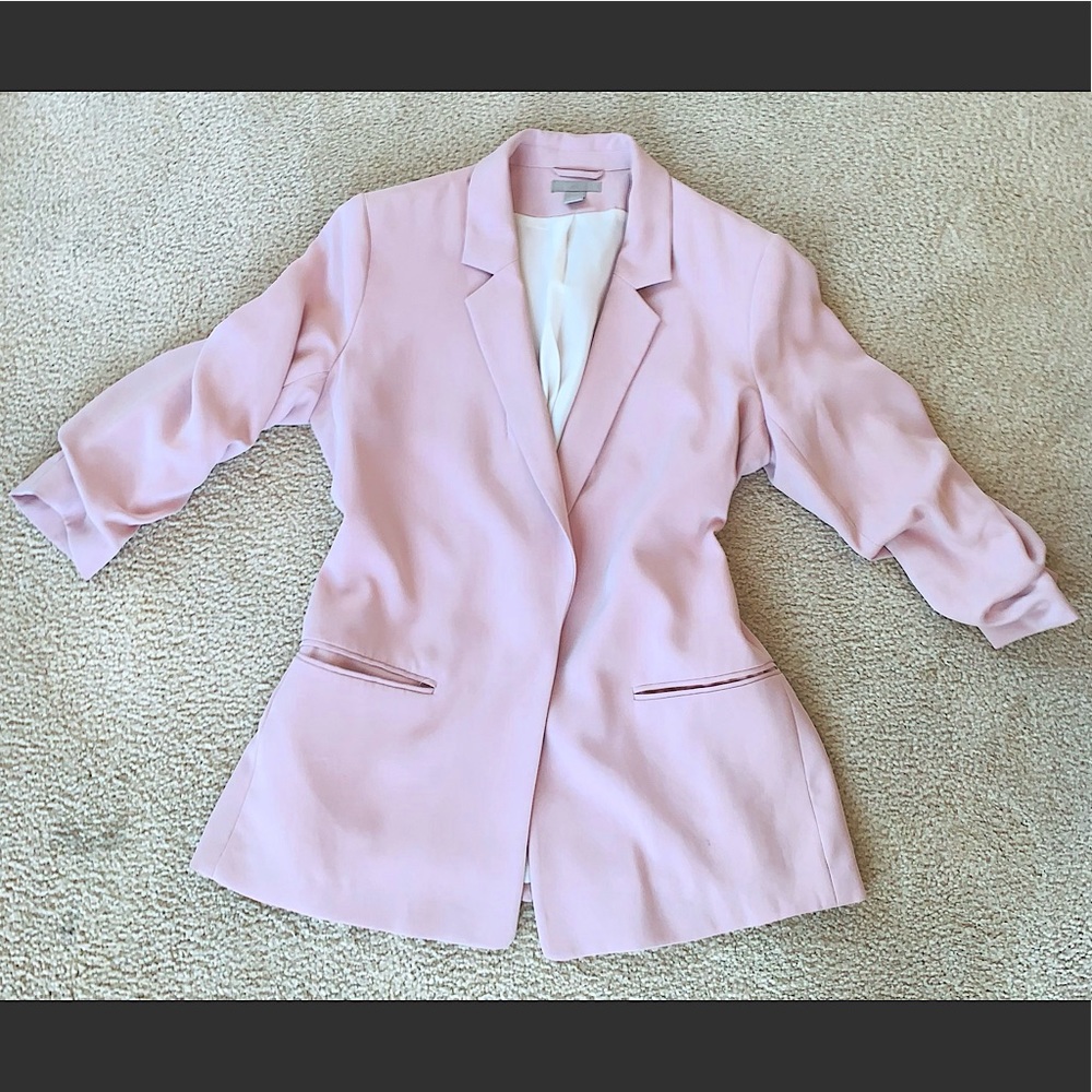 H & M light pink jacket/blazer.  Gathered sleeve